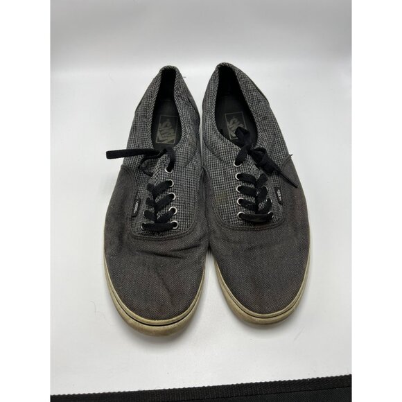 Vans Authentic Lo Pro Black/Gray Herringbone Canvas Sneakers sz 13 - Picture 2 of 7